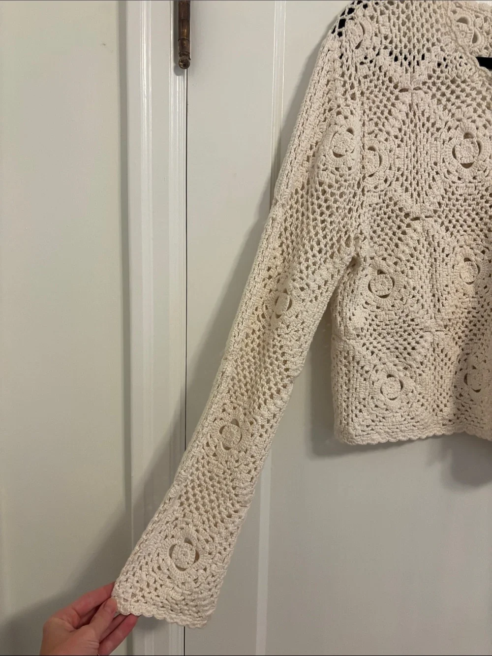 kate spade Cream Crochet Openwork Cardigan